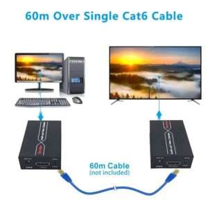 Extendeur HDMI 1080p pour câble vidéoprojecteur, 60 m sur RJ45, vue de trois quarts