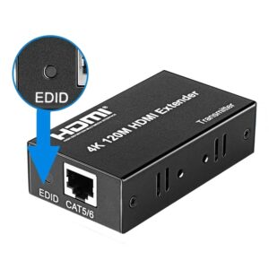 Extendeur HDMI 4K pour câble vidéoprojecteur, 60 à 120 m sur RJ45, vue de trois quarts