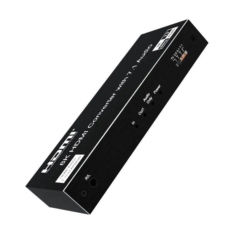 Extracteur audio HDMI 2.1 8K, sorties optique, coaxiale et 7.1, vue de face
