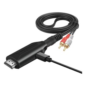Extracteur audio HDMI ARC vers jack et RCA, cordon de 1,5 m, vue de trois quarts