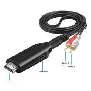 Extracteur audio HDMI ARC vers jack et RCA, cordon de 1,5 m, vue arriere