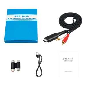 Extracteur audio HDMI ARC vers jack et RCA, cordon de 1,5 m, vue de profil