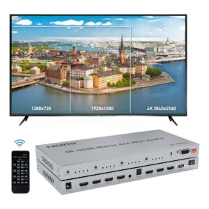 Matrice HDMI 4x4 avec sortie audio, pour vidéoprojecteur et écrans, detail