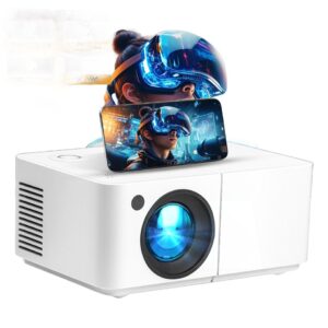 Mini vidéoprojecteur blanc à mise au point électrique, 450 ANSI, vue principale