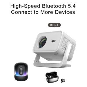 Mini vidéoprojecteur Full HD natif à mise au point automatique, vue de trois quarts