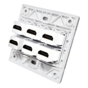 Plaque murale HDMI à 4 ou 6 ports, format 86 x 86 mm, vue principale