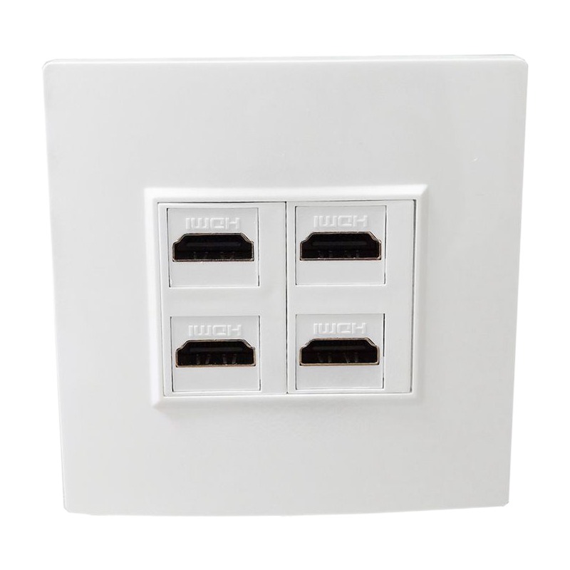 Plaque murale HDMI à 4 ou 6 ports, format 86 x 86 mm, vue arriere