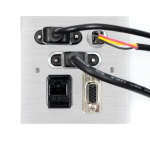 Prise murale multimédia HDMI, VGA, USB 3.0, réseau et audio, vue de face