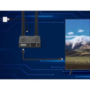Récepteur d'affichage sans fil HDMI VGA, Wi-Fi double bande, vue de trois quarts