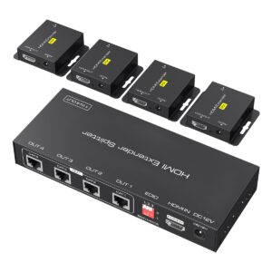 Répartiteur HDMI 1 vers 4 pour câble vidéoprojecteur, 50 m sur RJ45, vue principale