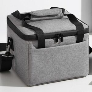 Sac de rangement vidéoprojecteur cubique en tissu Oxford, gris ou noir, vue principale