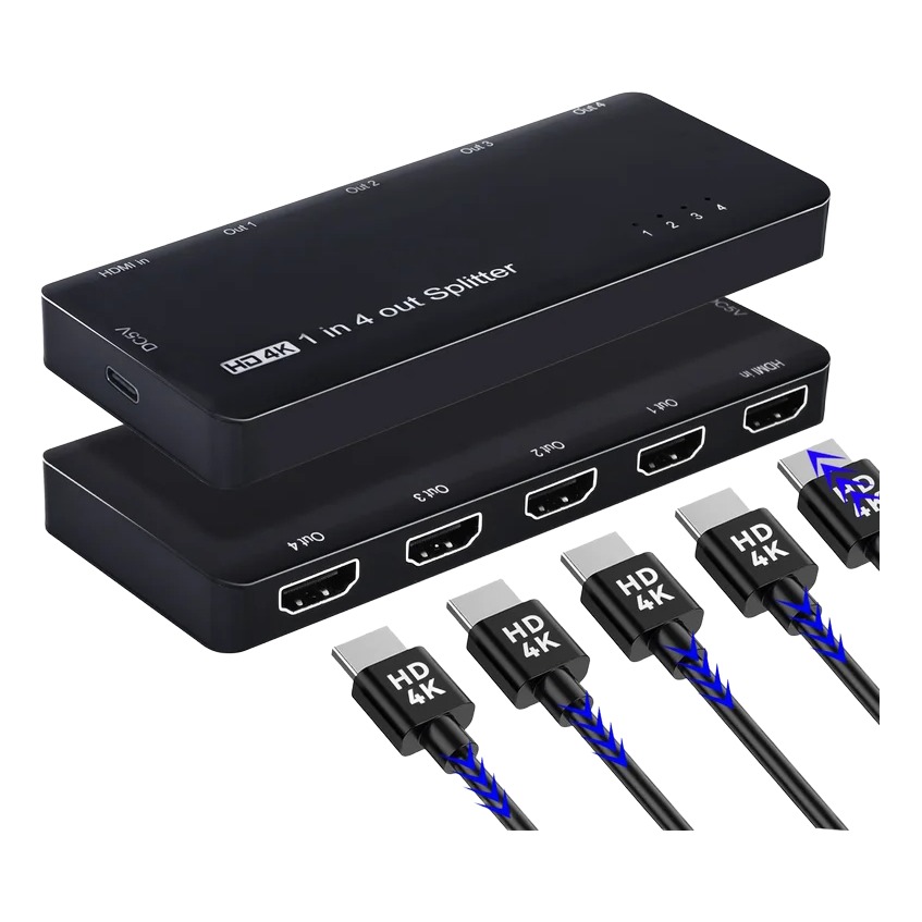 Splitter HDMI 8K 1 entrée 4 sorties, version 8K ou 4K 120 Hz, vue principale