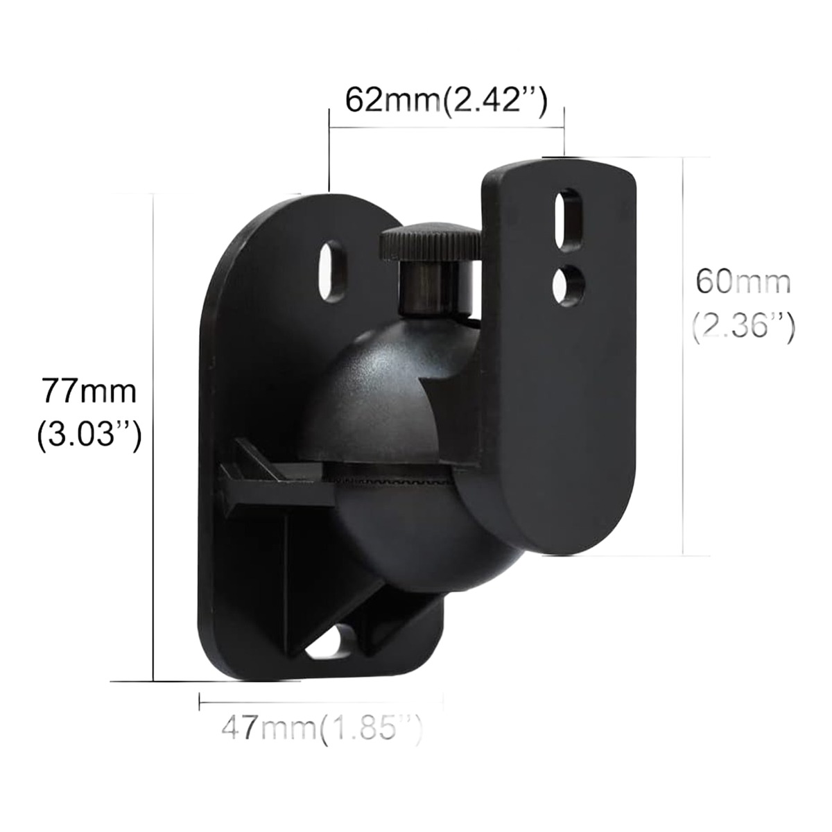 Support enceinte mural orientable, lot de deux pour petites enceintes, vue principale