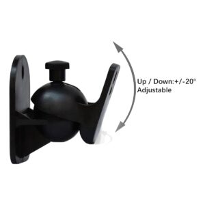 Support enceinte mural orientable, lot de deux pour petites enceintes, vue de trois quarts