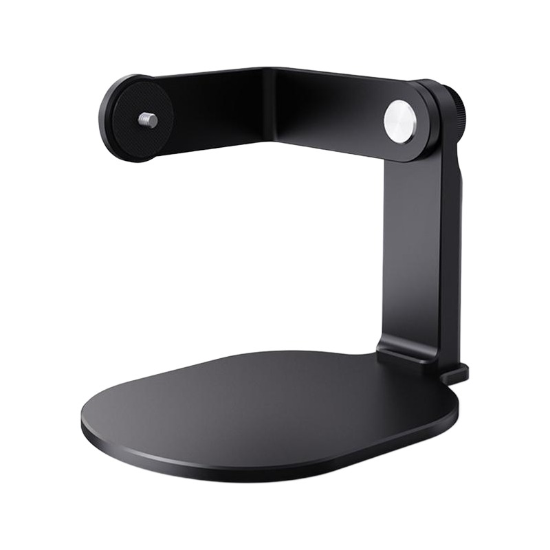 Support vidéoprojecteur de bureau en L, rotation 360 degrés, vue de trois quarts