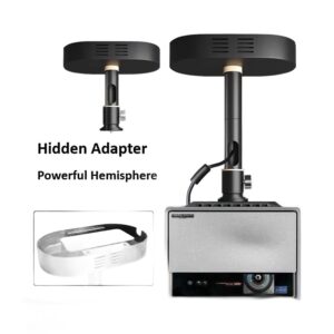 Support vidéoprojecteur plafond à plateau et adaptateur caché, vue arriere