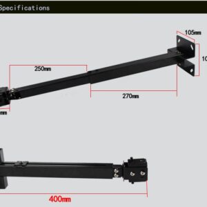 Support vidéoprojecteur plafond universel à bras, 43 à 65 cm, vue de trois quarts