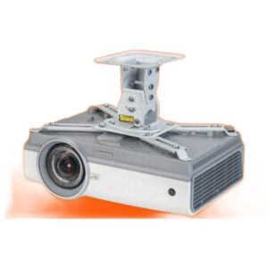Support vidéoprojecteur plafond universel à quatre bras, faible hauteur, vue de profil