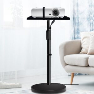 Support vidéoprojecteur sur pied à socle rond, plateau 34 x 24 cm, vue principale