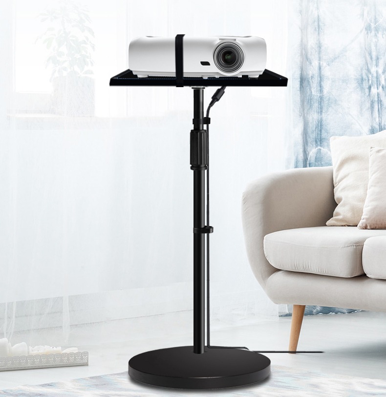 Support vidéoprojecteur sur pied à socle rond, plateau 34 x 24 cm, vue principale