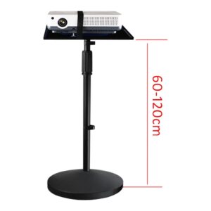 Support vidéoprojecteur sur pied à socle rond, plateau 34 x 24 cm, vue de trois quarts