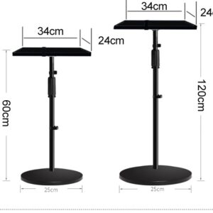 Support vidéoprojecteur sur pied à socle rond, plateau 34 x 24 cm, vue arriere