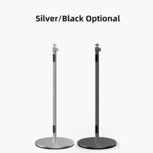 Support vidéoprojecteur sur pied en aluminium à socle rond, vue de trois quarts