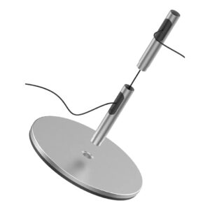 Support vidéoprojecteur sur pied en aluminium à socle rond, vue de face