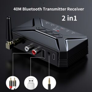 Transmetteur Bluetooth TV et vidéoprojecteur, émetteur et récepteur, vue de trois quarts