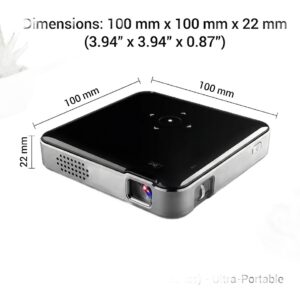 Vidéoprojecteur de poche à batterie, puce DLP et recopie sans fil, vue de face